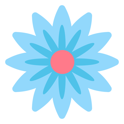 Blaue Blume flach PNG-Design