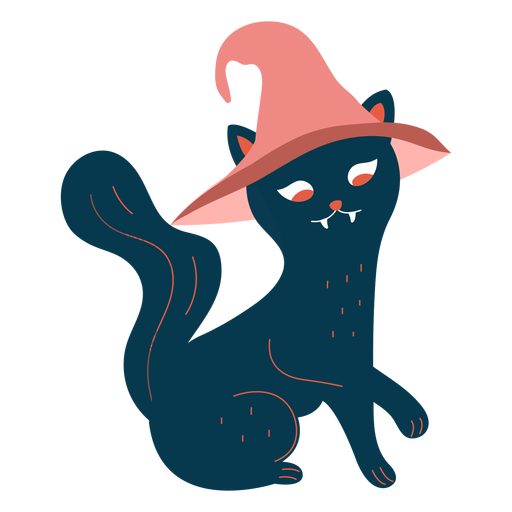 Personaje de bruja gato Diseño PNG