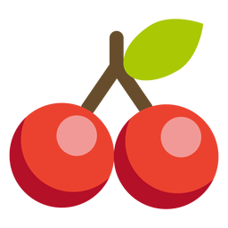 Fruta de cereza plana Diseño PNG