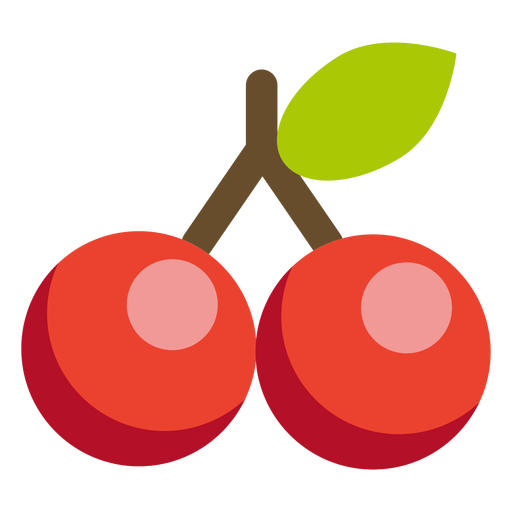 Cherry fruit flat PNG Design
