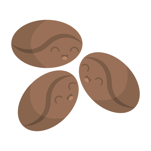 Coffee beans sticker flat PNG Design