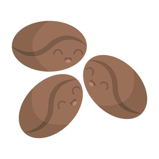 Pegatina de granos de café plana Diseño PNG