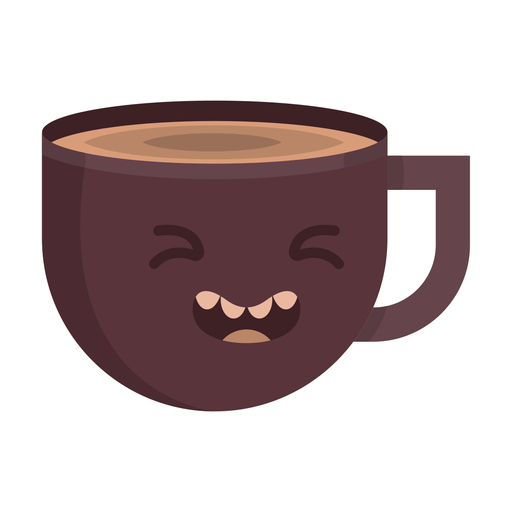 Coffee cup woozy sticker flat PNG Design