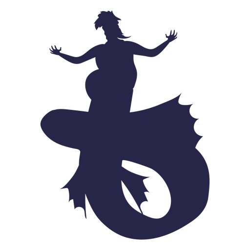 Creature fish man silhouette PNG Design