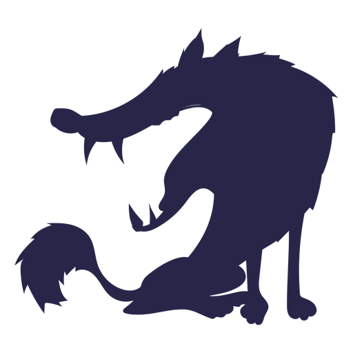 Criatura lobo como silueta Diseño PNG