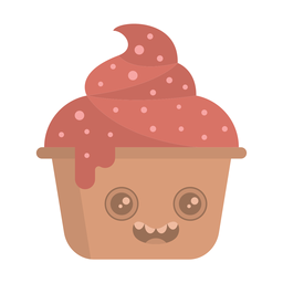 Cupcake-Aufkleber flach PNG-Design