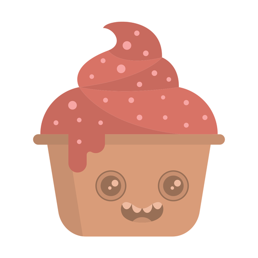 Cupcake-Aufkleber flach PNG-Design