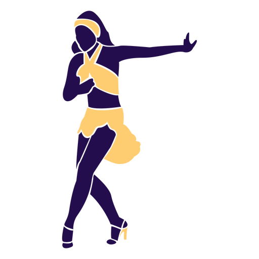 Dance pose ball change lady silhouette PNG Design