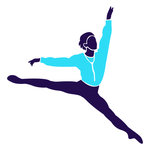 Silhueta de dança pose balé salto Desenho PNG
