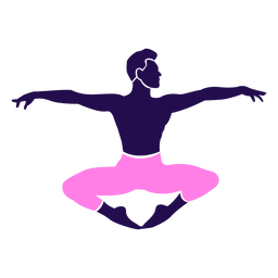 Pose de baile ballet sentado silueta Diseño PNG