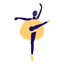 Danza pose ballet punta del pie silueta Diseño PNG