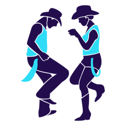 Dance pose country duo silhouette Dance pose country duo silhouette