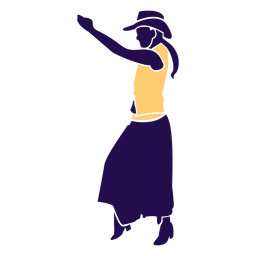 Danza pose país dama silueta Diseño PNG