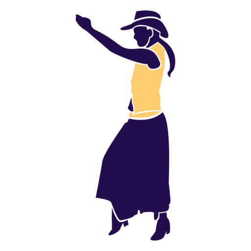 Pose de dança country lady Silhouette Desenho PNG