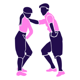 Dance pose duo silhouette PNG Design Transparent PNG