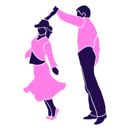 Dança pose dupla silhueta redemoinho Desenho PNG