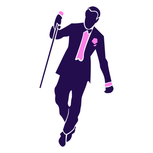 Tanz Pose elegante Mann Silhouette PNG-Design