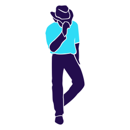 Silhueta da ponta do chapéu com pose de dança Desenho PNG