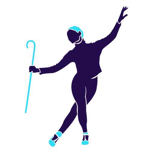 Dance pose lady cane silhouette