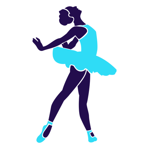 Dance pose lady circling silhouette PNG Design