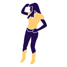 Danza pose dama mirando silueta Diseño PNG