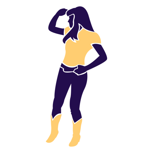 Dance pose lady looking silhouette PNG Design