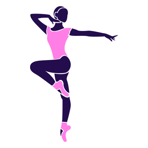 Dance pose lady tip toe silhouette PNG Design
