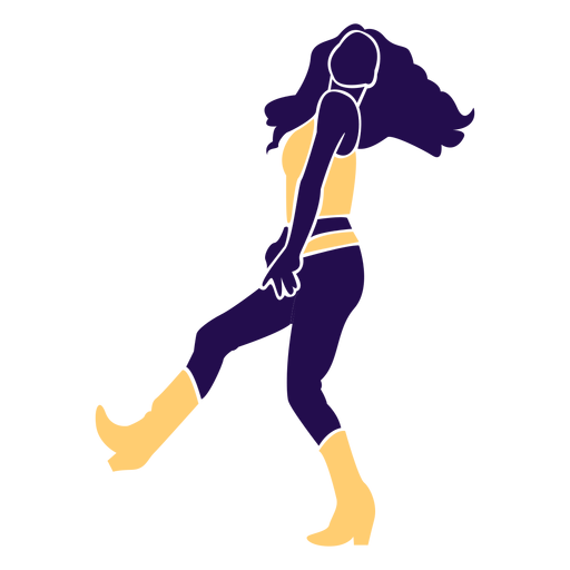 Dance pose lady walking silhouette PNG Design