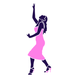 Dance pose lady waving silhouette PNG Design Transparent PNG