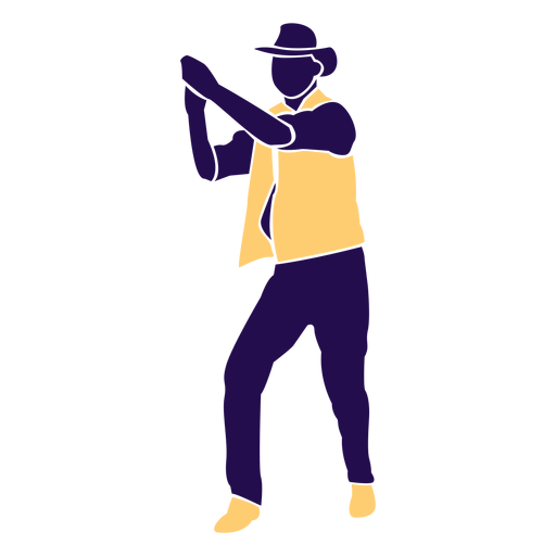 Dance pose man clapping silhouette PNG Design