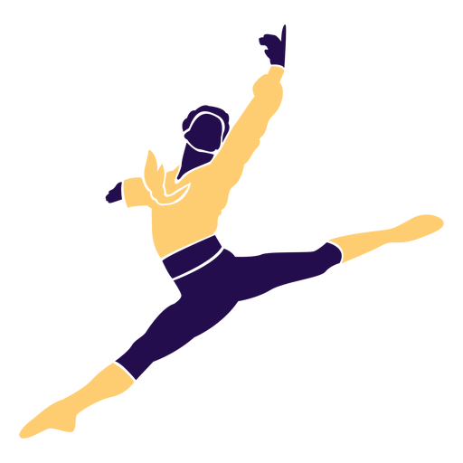 Dance pose man jump silhouette PNG Design