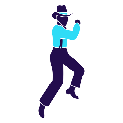 Pose de baile hombre corriendo silueta Diseño PNG