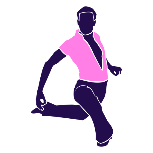 Pose de baile hombre sentado silueta Diseño PNG