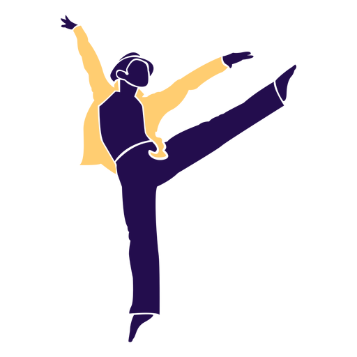 Dance pose man tip toe silhouette PNG Design
