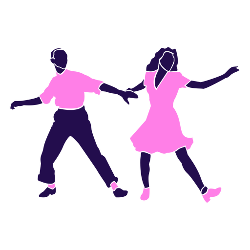 Dance pose tango pink silhouette PNG Design