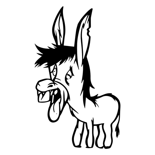 Donkey yelling stroke PNG Design