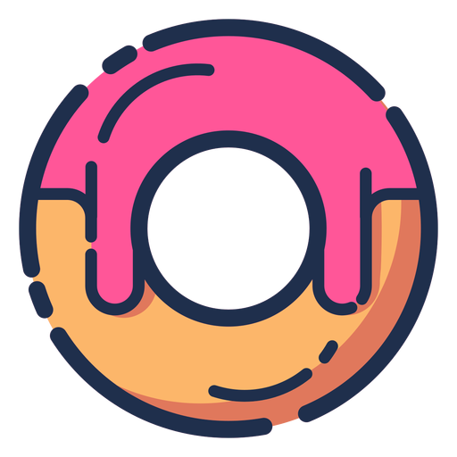 Donut pink syrup icon PNG Design