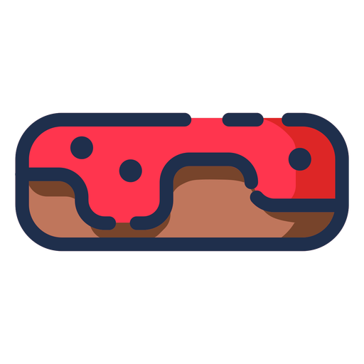 Donut icono de esmalte rojo Diseño PNG