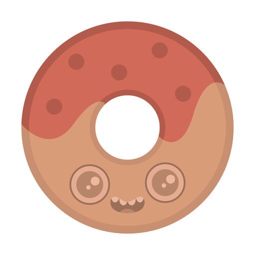 Donut pegatina plana Diseño PNG