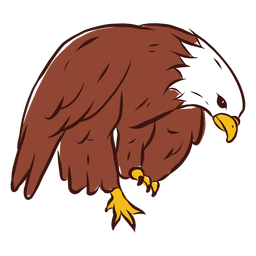 Águia curvada desenhada à mão Desenho PNG