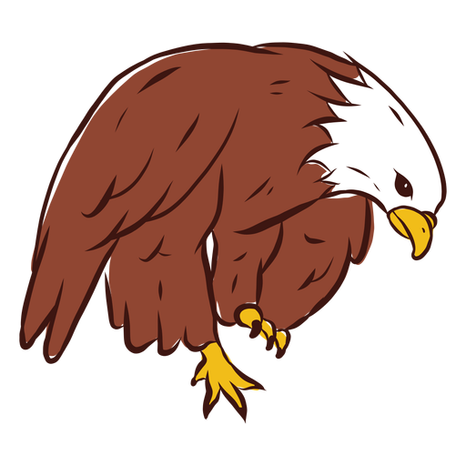 Eagle bent hand drawn PNG Design