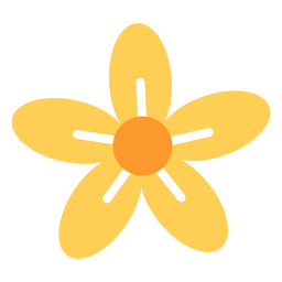 Flores de cinco pétalas planas Desenho PNG