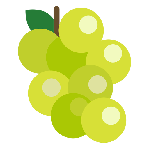 Uvas frutas planas Diseño PNG