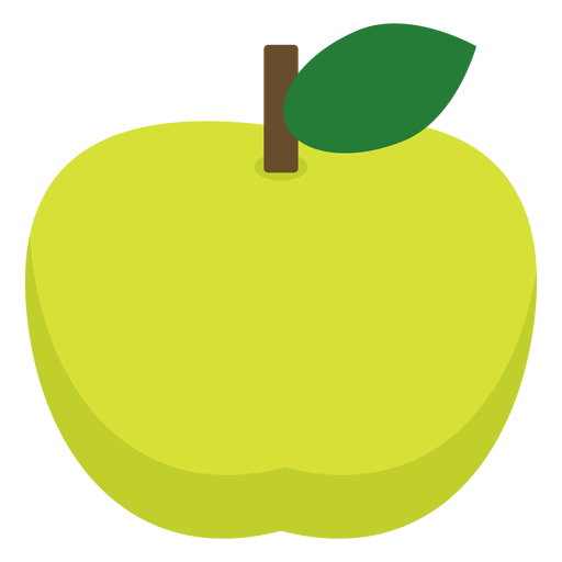 Grüne Apfelfrucht flach PNG-Design