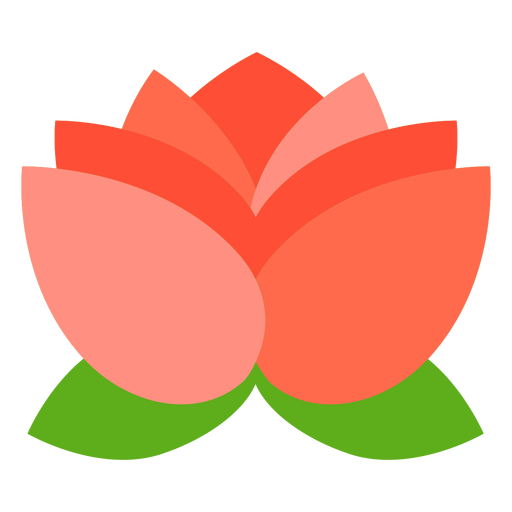 Lotus flower flat PNG Design