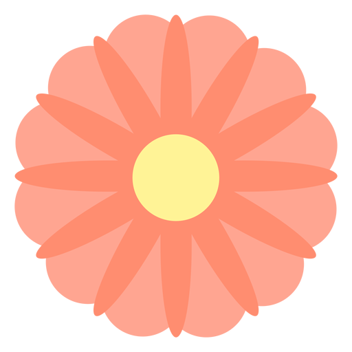 Orange flower flat PNG Design