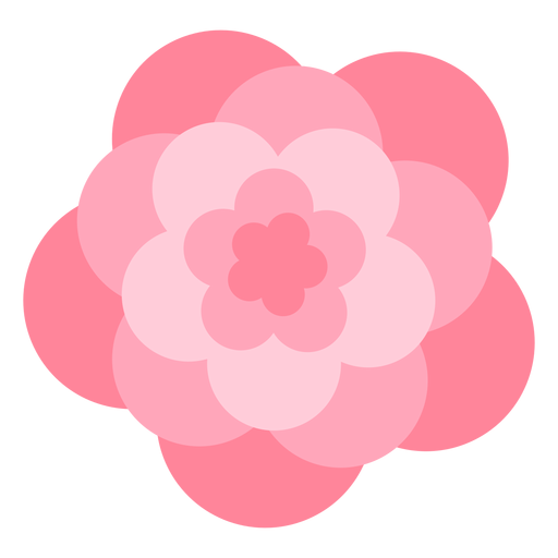 Pink flower large petals flat - Transparent PNG & SVG vector file