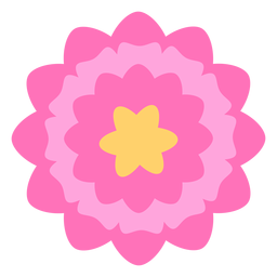 Flor rosa pétalos gruesos planos Diseño PNG