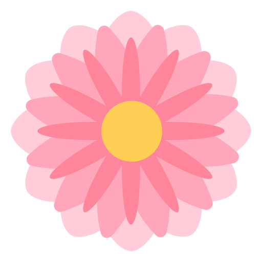 Pink flower thin petals flat PNG Design