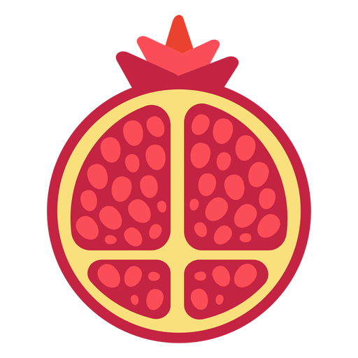 Granatapfelfrucht flach geschnitten PNG-Design